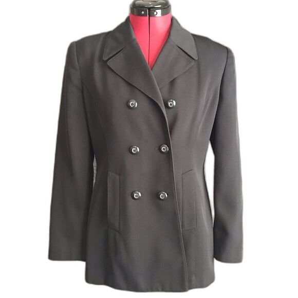 Kasper ASL Blazer Women’s Petite Size 4P Black Long Sleeve Double Breasted - Picture 1 of 9
